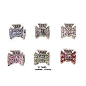 Claw - 6 PCS 0.75" Wide,  6-tooth Crystal Bow Claw, Pack = 6 pcs - CW-CL0480